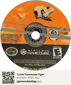 Ty the Tasmanian Tiger Nintendo GameCube, NTSC disc