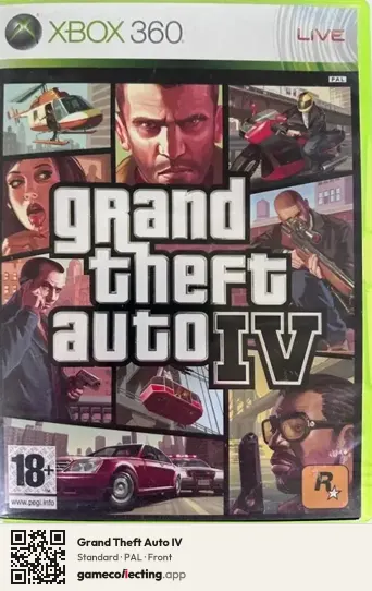 Grand Theft Auto IV Xbox 360, PAL box front