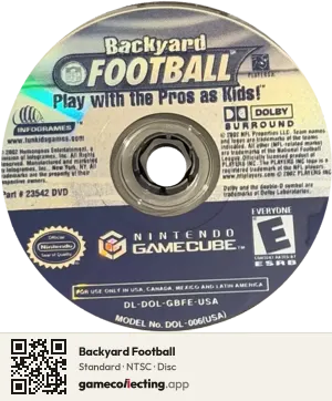 Backyard Football Nintendo GameCube, NTSC disc
