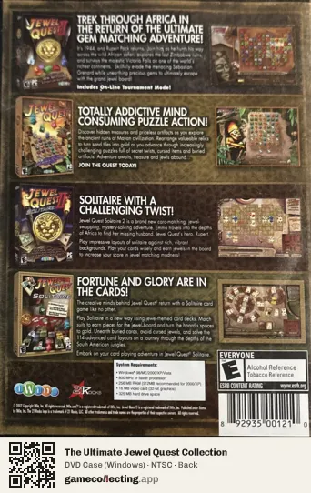 The Ultimate Jewel Quest Collection Computer, NTSC box back