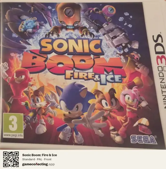 Sonic Boom: Fire & Ice Nintendo 3DS, PAL box front