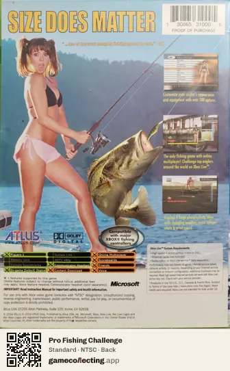 Pro Fishing Challenge Xbox, NTSC box back