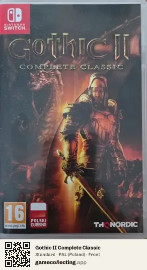 Gothic II Complete Classic Nintendo Switch, Poland box front