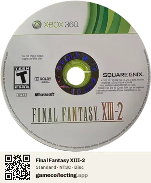 Final Fantasy XIII-2 Xbox 360, NTSC disc