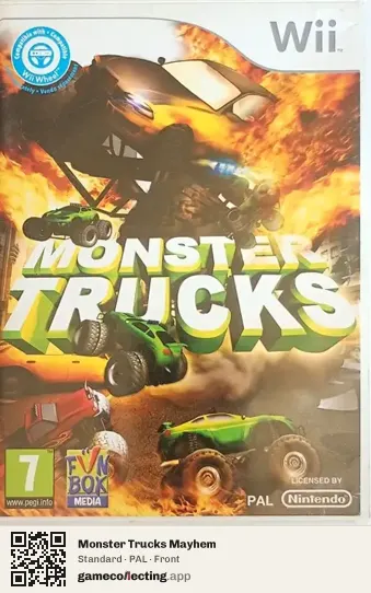 Monster Trucks Mayhem Nintendo Wii, PAL box front