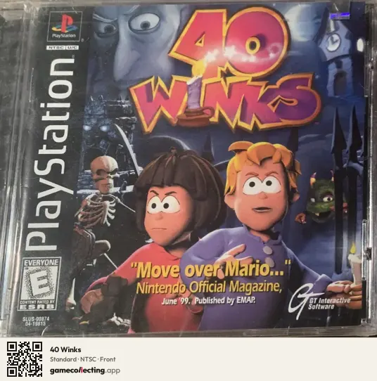 40 Winks PlayStation, NTSC box front