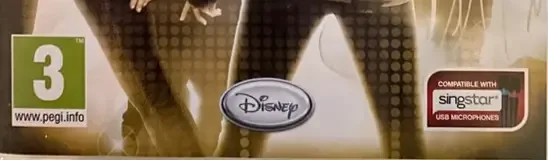 Disney Sing It: Party Hits, the PEGI square on its front