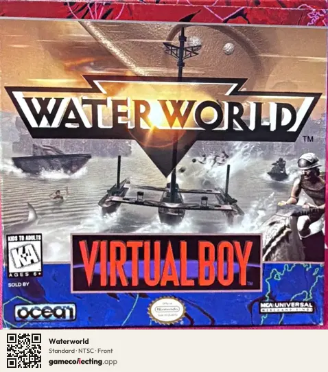 Waterworld Virtual Boy, NTSC box front