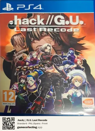 .hack//G.U. Last Recode PlayStation 4, Spain box front