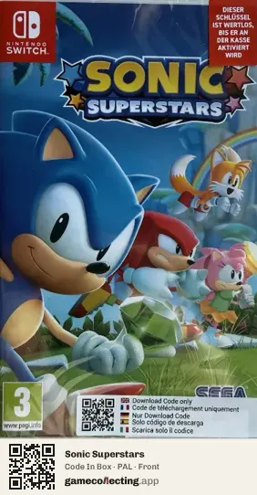 Sonic Superstars Nintendo Switch, PAL box front