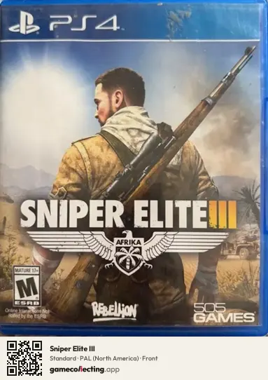 Sniper Elite III PlayStation 4, North America box front