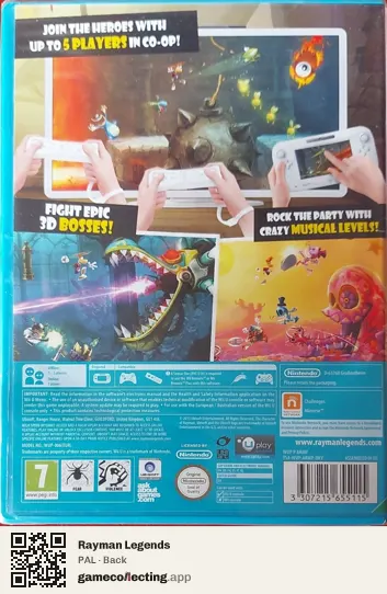Rayman Legends Nintendo Wii U, PAL box back