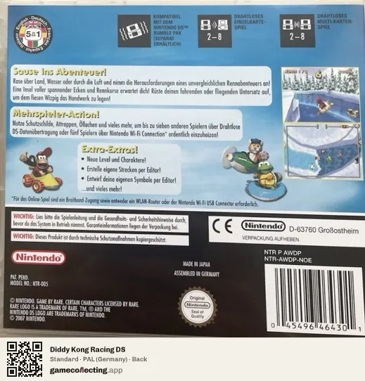 Diddy Kong Racing DS Nintendo DS, Germany box back