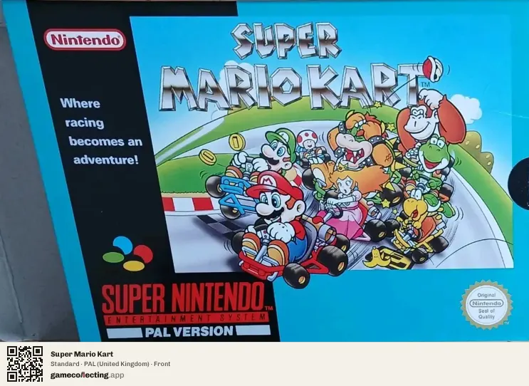 Super Mario Kart Super Nintendo Entertainment System, United Kingdom box front