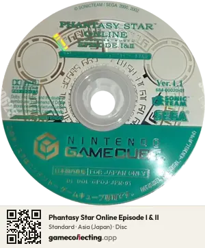 Phantasy Star Online Episode I & II Nintendo GameCube, Asia disc