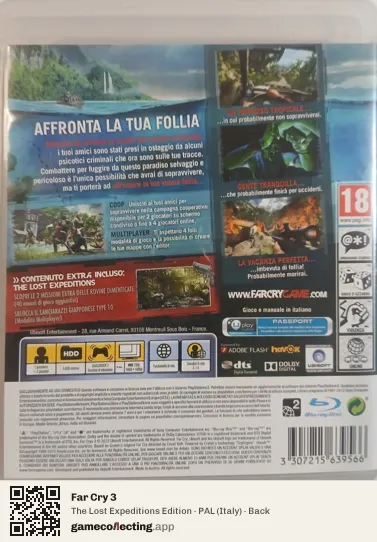 Far Cry 3 PlayStation 3, Italy box back