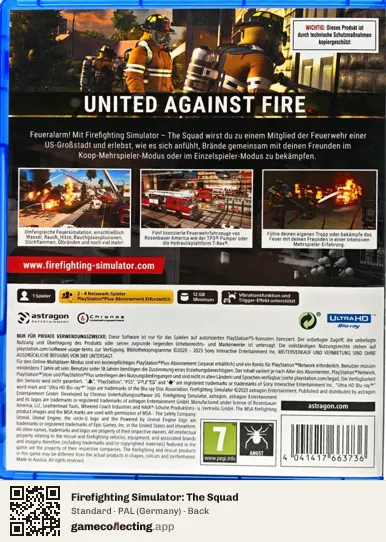 Firefighting Simulator: The Squad PlayStation 5, Germany box back