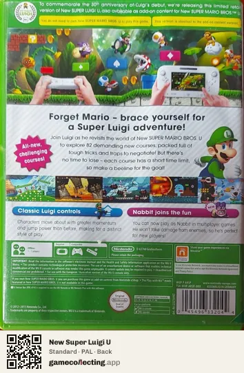 New Super Luigi U Nintendo Wii U, PAL box back