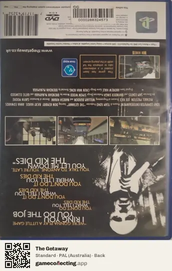 The Getaway PlayStation 2, Australia box back