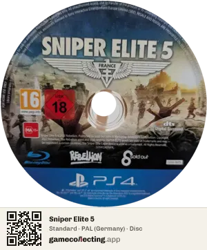 Sniper Elite 5 PlayStation 4, PAL disc