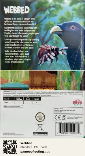 Webbed Nintendo Switch, PAL box back