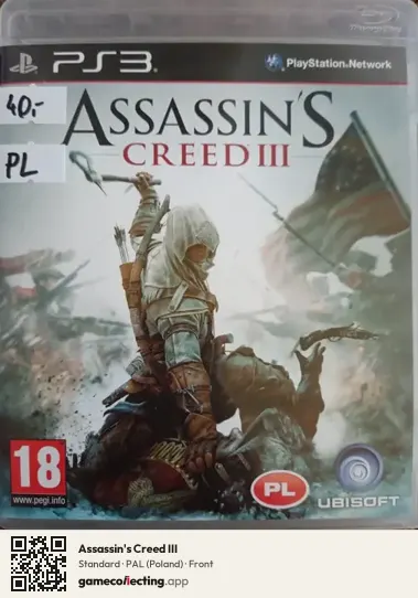 Assassin's Creed III PlayStation 3, Poland box front