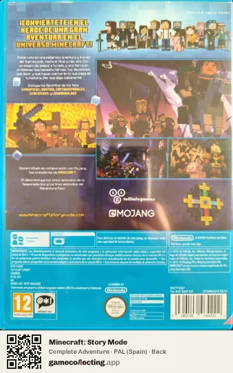 Minecraft: Story Mode Nintendo Wii U, Spain box back