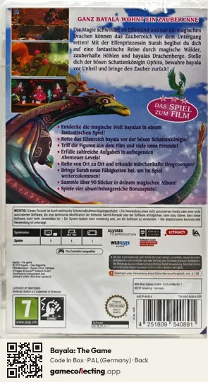 Bayala: The Game Nintendo Switch, Germany box back
