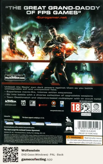 Wolfenstein Computer, PAL box back