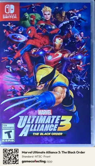 Marvel Ultimate Alliance 3: The Black Order Nintendo Switch, NTSC box front