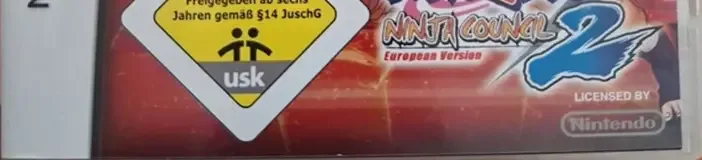 Naruto: Ninja Council 2: European Version, the USK square on its front