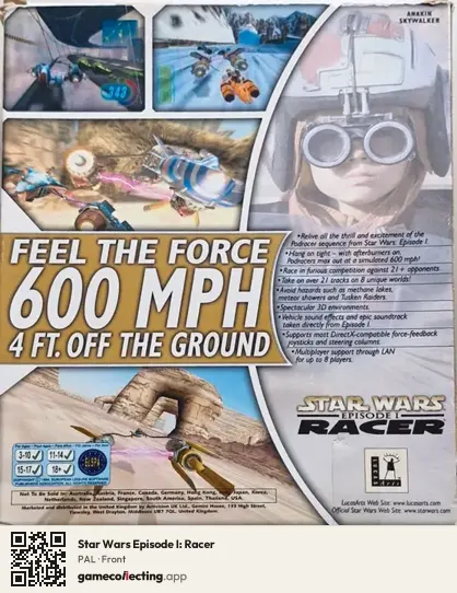 Star Wars Episode I: Racer Computer, PAL box front