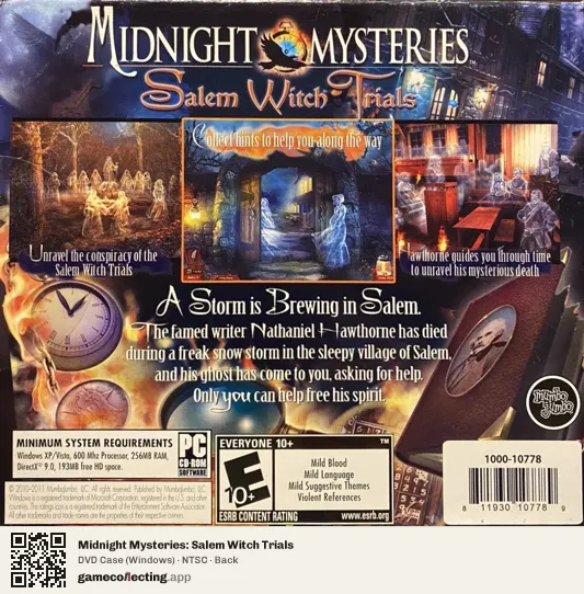 Midnight Mysteries: Salem Witch Trials Computer, NTSC box back