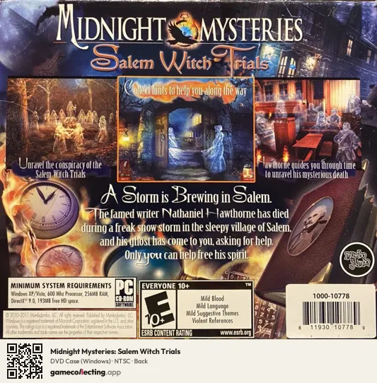 Midnight Mysteries: Salem Witch Trials Computer, NTSC box back