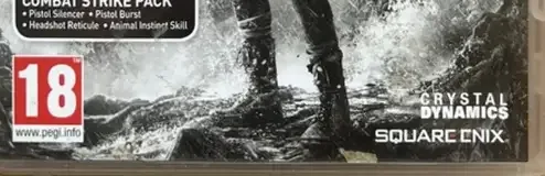 Tomb Raider, the PEGI square on its front