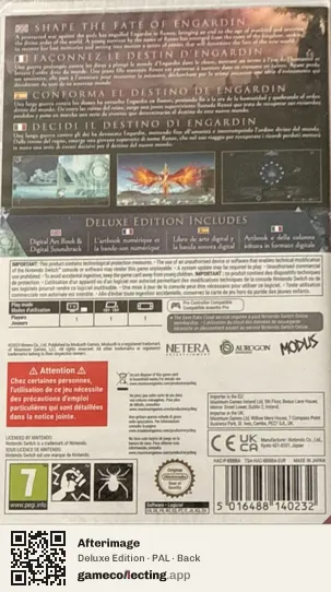 Afterimage Nintendo Switch, PAL box back