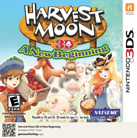 Harvest Moon 3D: A New Beginning Nintendo 3DS, NTSC box front