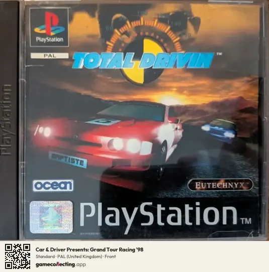 Car & Driver Presents: Grand Tour Racing '98 PlayStation, United Kingdom box front