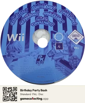 Birthday Party Bash Nintendo Wii, PAL disc