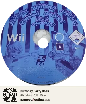 Birthday Party Bash Nintendo Wii, PAL disc