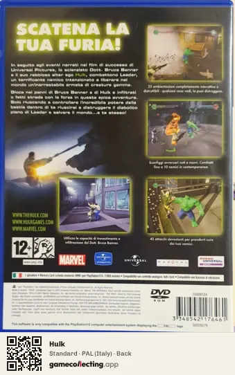 Hulk PlayStation 2, Italy box back
