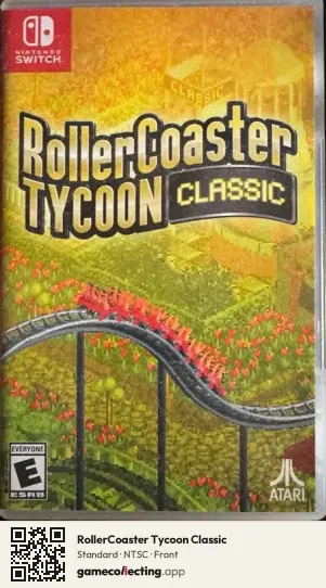 RollerCoaster Tycoon Classic Nintendo Switch, NTSC box front
