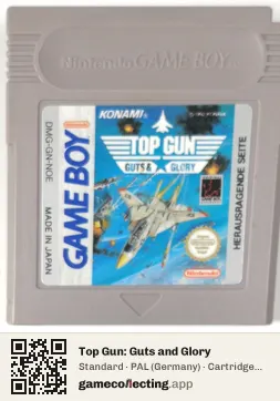 Top Gun: Guts and Glory Game Boy, PAL cartridge label