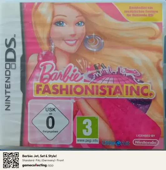 Barbie: Jet, Set & Style! Nintendo DS, Germany box front