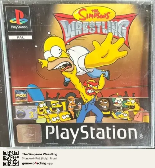 The Simpsons Wrestling PlayStation, Italy box front