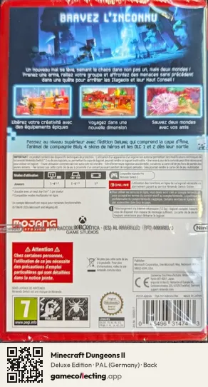 Minecraft Dungeons II Nintendo Switch 2, Germany box back