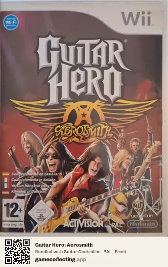 Guitar Hero: Aerosmith Nintendo Wii, PAL box front