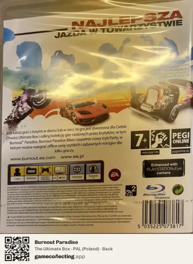 Burnout Paradise PlayStation 3, Poland box back