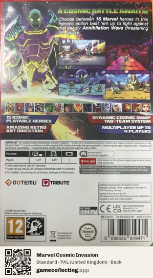 Marvel Cosmic Invasion Nintendo Switch 2, United Kingdom box back