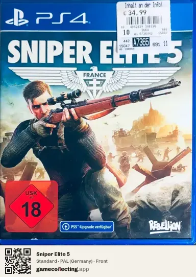 Sniper Elite 5 PlayStation 4, Germany box front